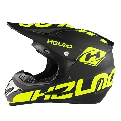 קסדה מלאה FULLFACE פולפייס צבע שחור עם כיתוב צהוב