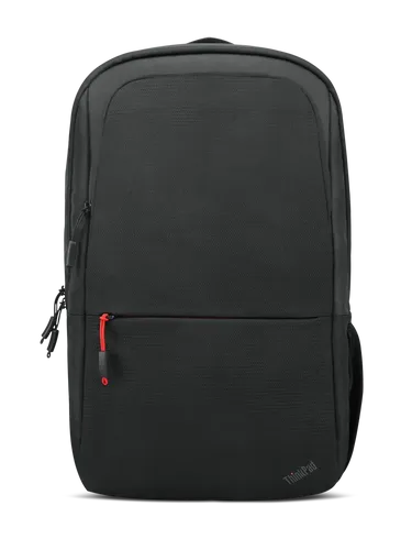 תיק גב Lenovo ThinkPad Essential 16-inch Backpack Eco דגם 4X41C12468 בצבע שחור, עם תא מרופד למחשב נייד עד 16 אינץ', כיסי אחסון, כיס צד לבקבוק מים ורצועת טרולי לנסיעות.
