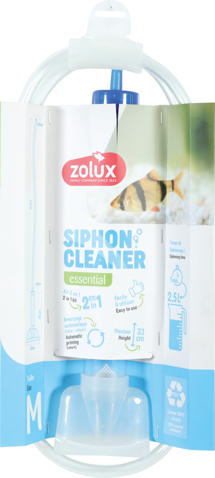 זולוקס שואב רפש איכותי לאקווריומים קטנים SIPHON CLEANER M 33CM