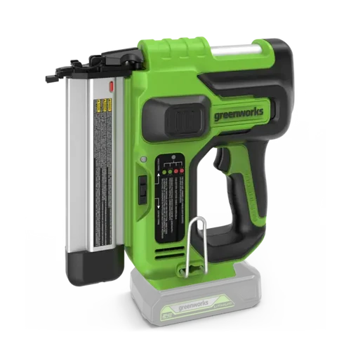 אקדח מסמרים נטען Greenworks GD24BN 24V Brushless עם מגזין ל-110 מסמרים לעבודות נגרות, פנלים והרכבת רהיטים