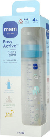 בקבוק מאמ עם פטמה שלב 3 | 330 מ׳׳ל MAM פיל תכלת