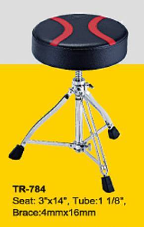 כסא לתופים עגול ריפוד שחור אדום TR-784 DELUXE
