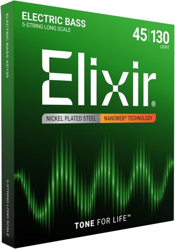 סט 5 מיתרים לבס ELIXIR 14202 NANO 45-130