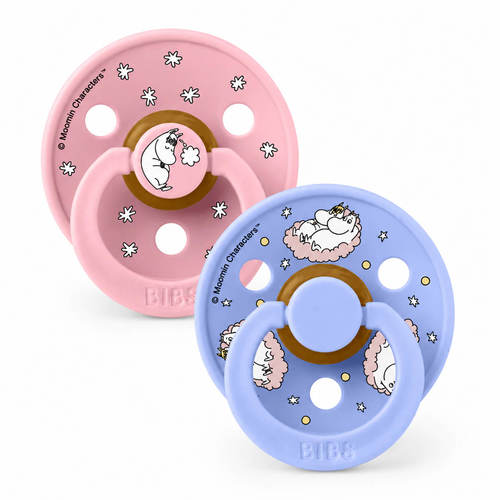 זוג מוצצי קולור לטקס Moomin Dreaming ורוד מיקס מידה 1 BIBS 