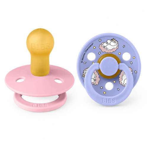 זוג מוצצי קולור לטקס Moomin Dreaming ורוד מיקס מידה 1 BIBS 