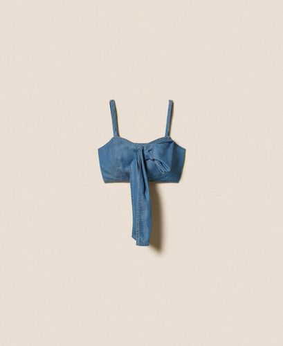 Denim top with bow