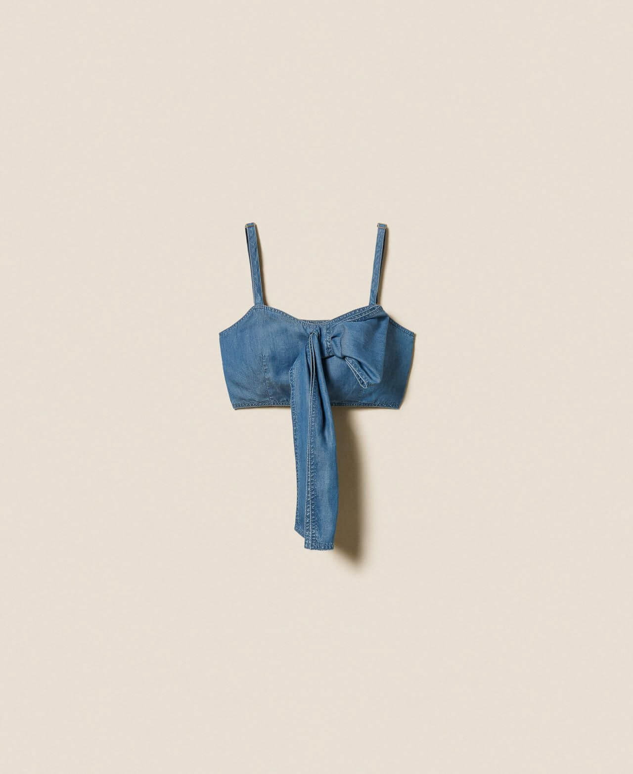 Denim top with bow