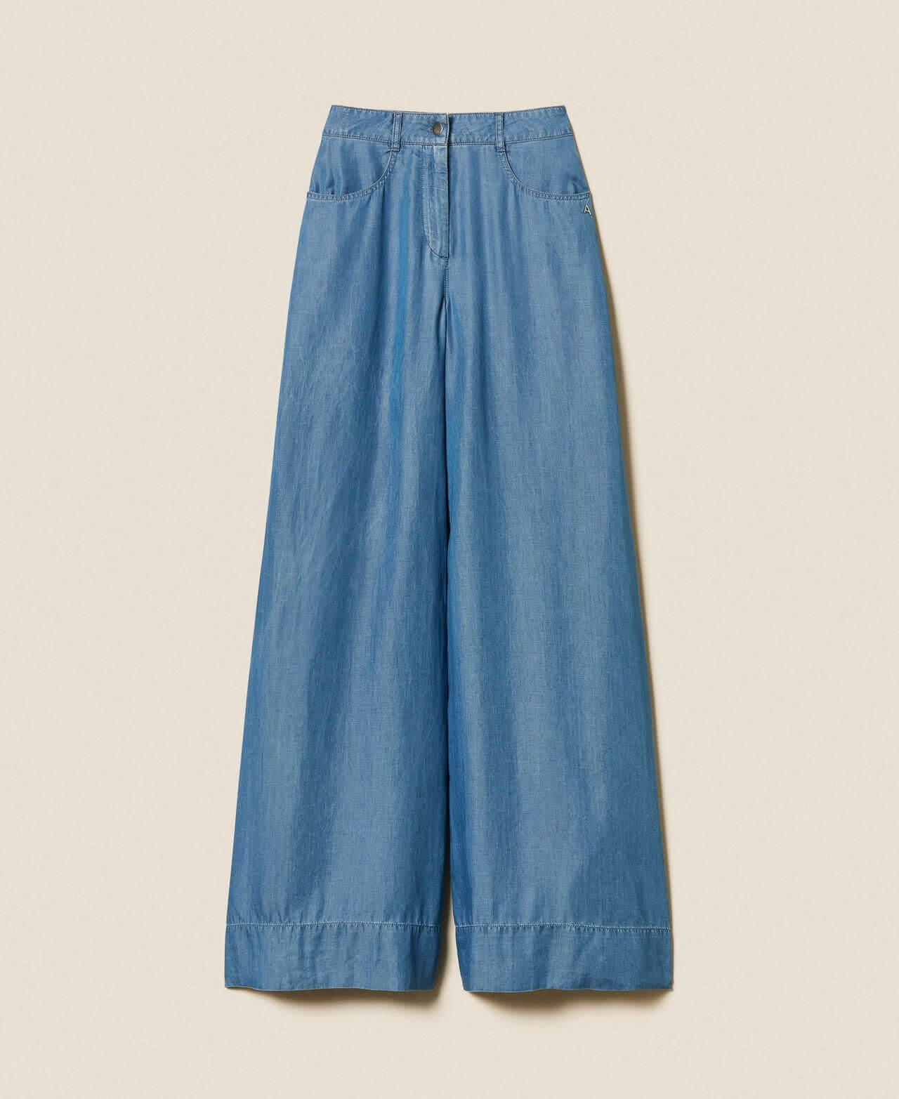 Denim palazzo trousers