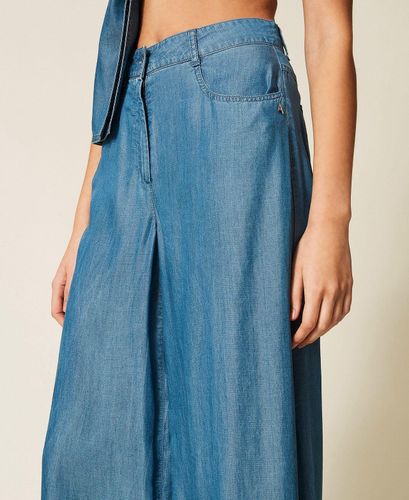Denim palazzo trousers