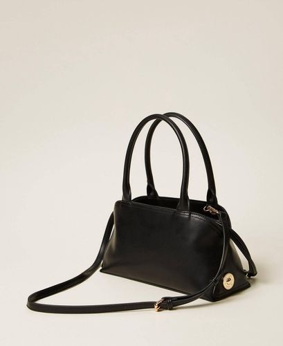 Bowler bag with printed clutch