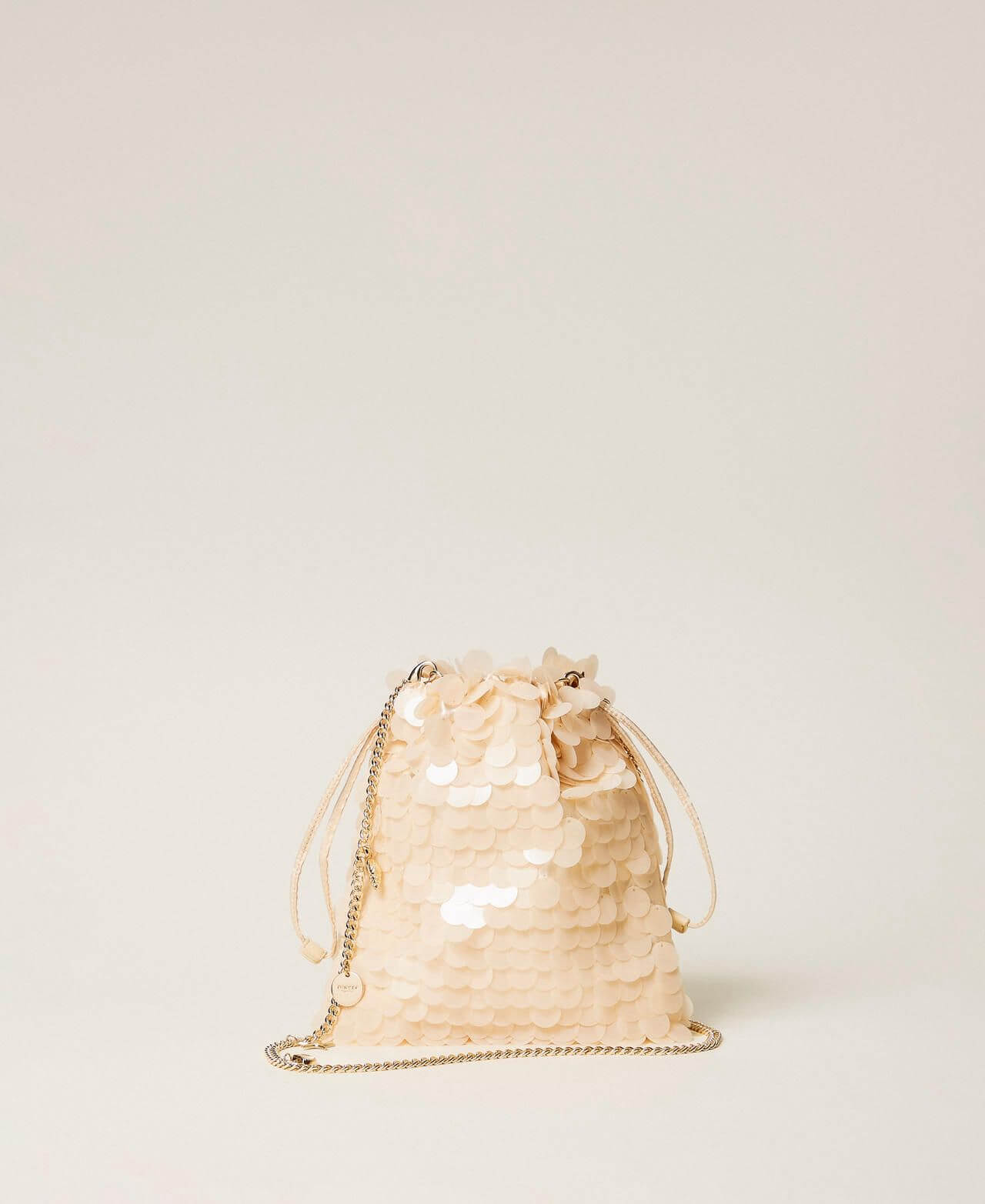 Satin clutch with sequins