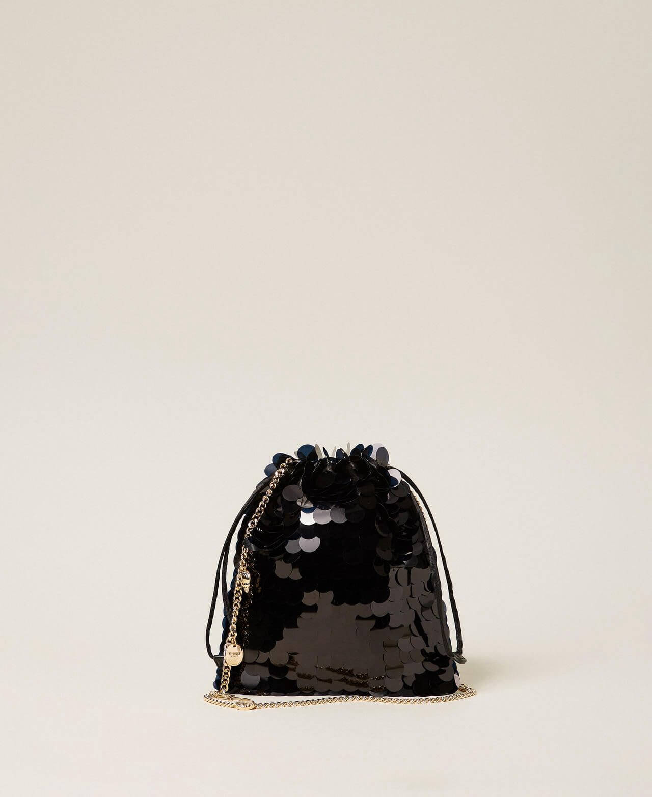 Satin clutch with sequins