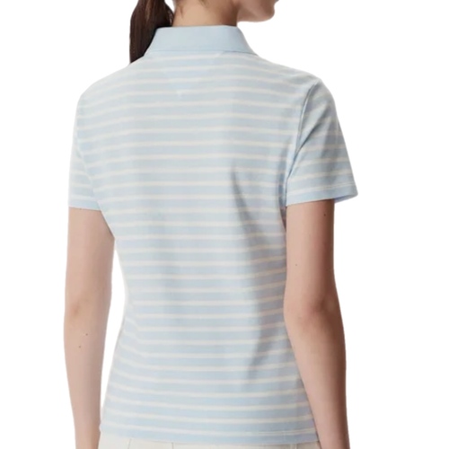 חולצת פולו TOMMY JEANS מידות XS-XL לנשים בדוגמת פסים תכלת