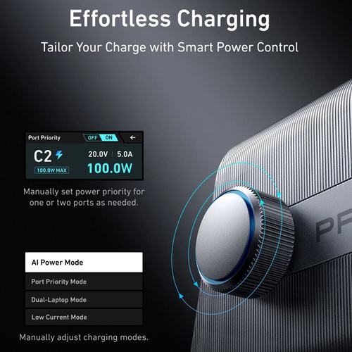 עמדת טעינה עוצמתית 6 יציאות Anker Prime Charger 250W 6 Ports GaN A2345