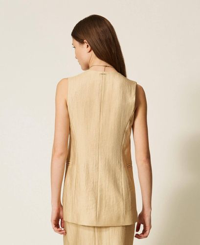 Laminated waistcoat with ties
