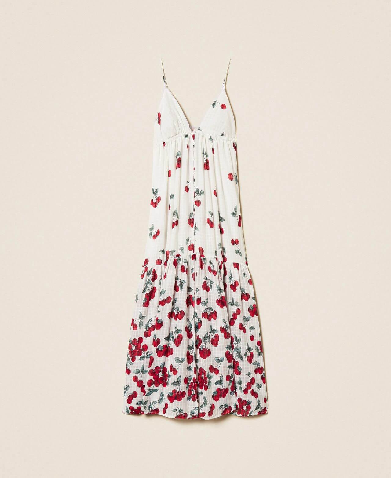 Long jacquard dress with print