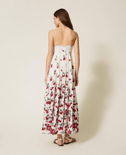 Long jacquard dress with print