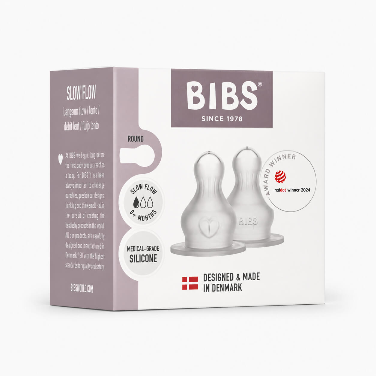 זוג פטמות סיליקון זרימה איטית לבקבוק BIBS
