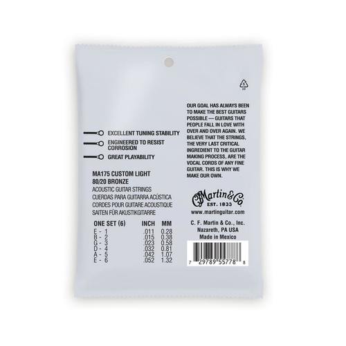 סט מיתרים 0.11 לגיטרה אקוסטית MARTIN AUTHENTIC SP MA175