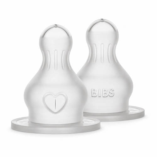 זוג פטמות סיליקון זרימה בינונית לבקבוק BIBS