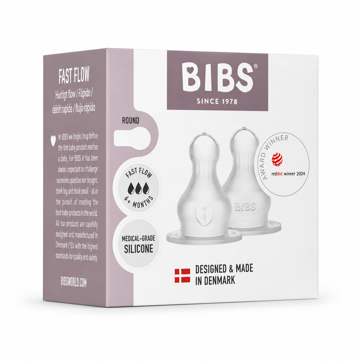 זוג פטמות סיליקון זרימה מהירה לבקבוק BIBS