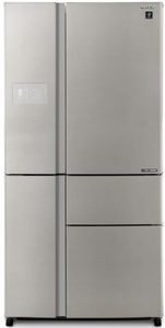 SJ-9630BS מקרר 5 דלתות עם מקפיא תחתון דלתות בגוון נירוסטה בהירה