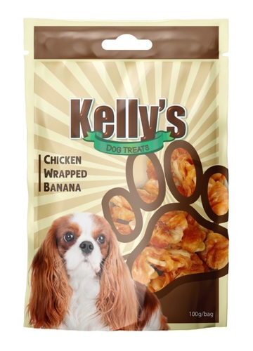 Kelly's - חטיף בננה מיובשת עטופה בעוף 100 גר' קייליז לכלב