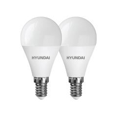 נרת לד כדור E14 8W אור לבן HYUNDAI - מארז 2 יחידות