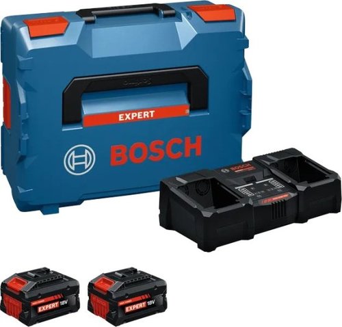 זוג סוללות EXBA18V-80 8Ah + מטען כפול מהיר + מזוודת נשיאה Bosch EXAL18V2-320