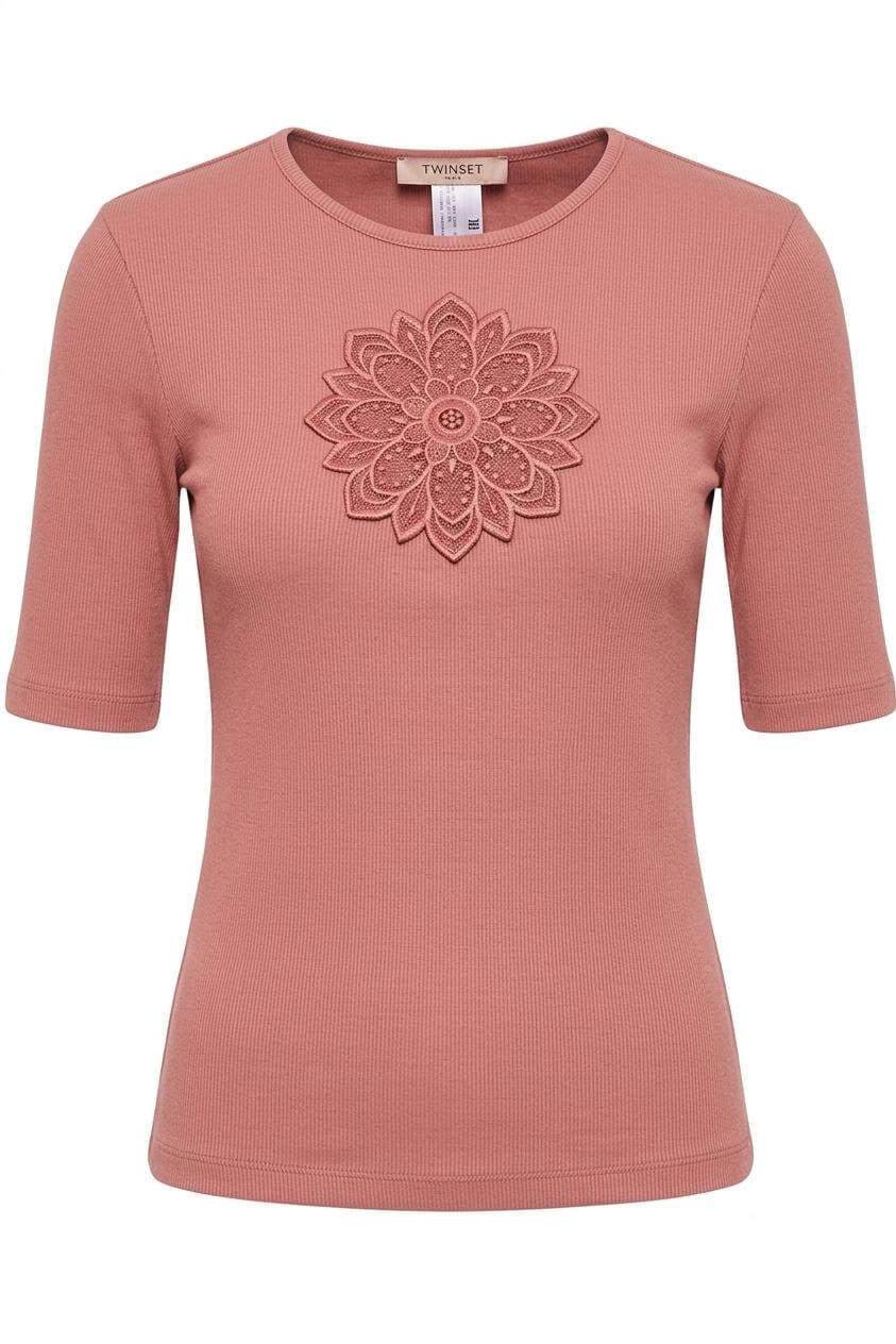 TWINSET floral-appliqué T-shirt 