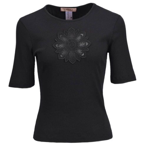 TWINSET floral-appliqué T-shirt 