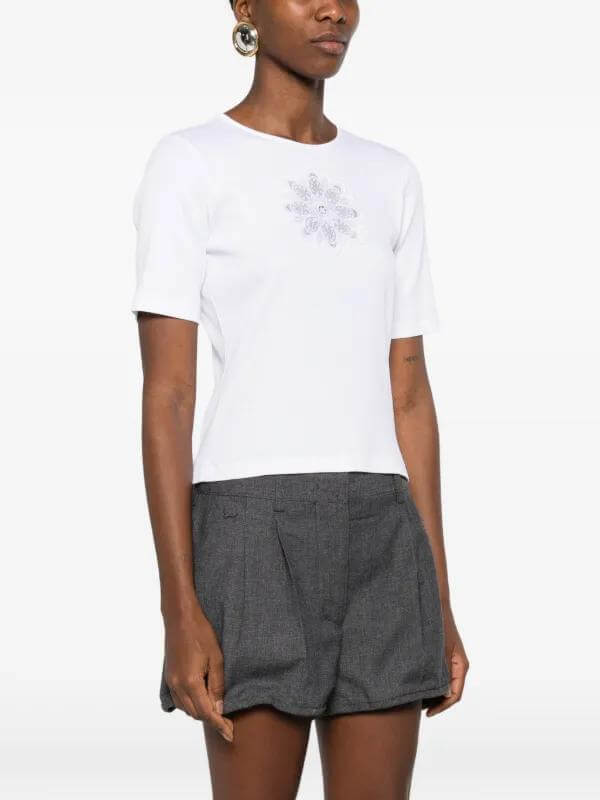 TWINSET floral-appliqué T-shirt 