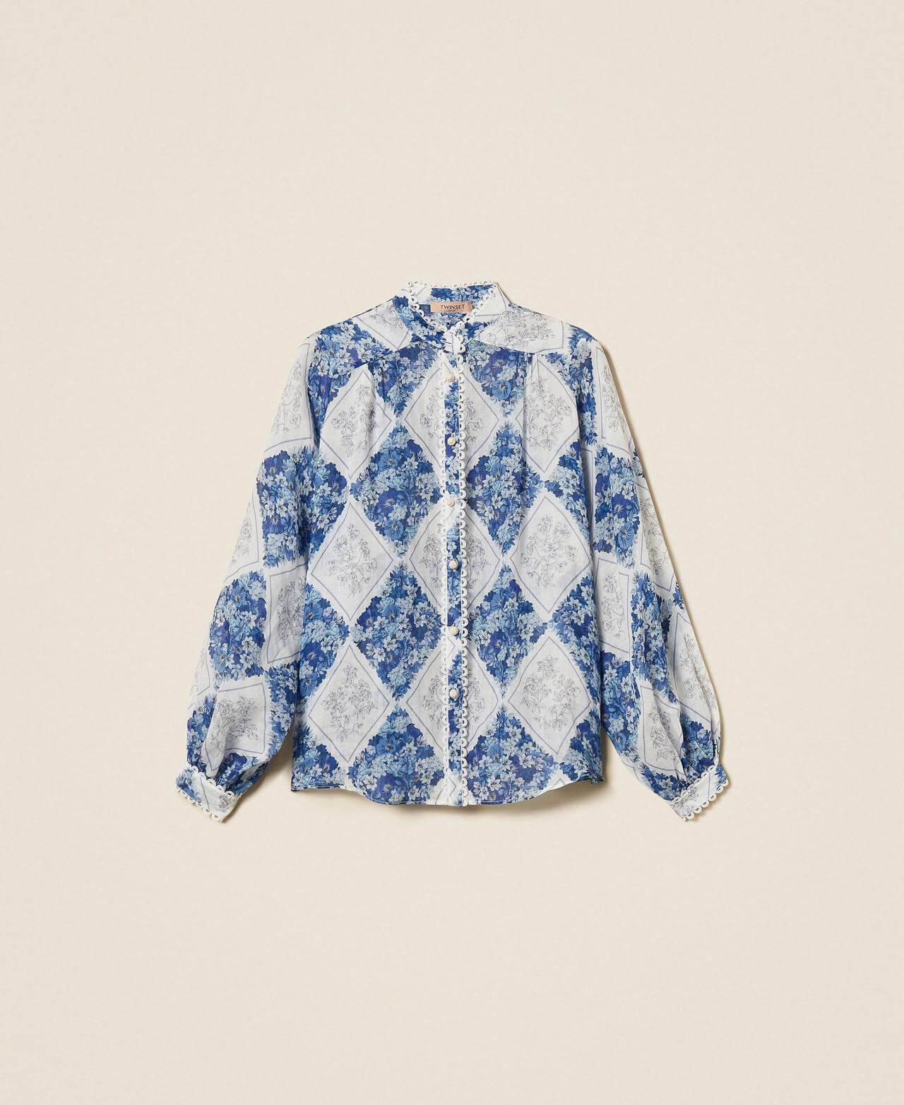 Ramie shirt with floral print