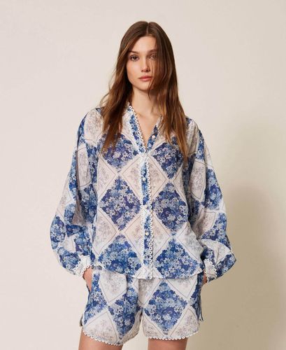 Ramie shirt with floral print
