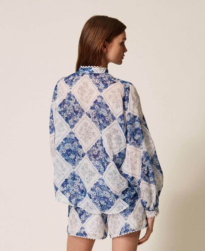Ramie shirt with floral print