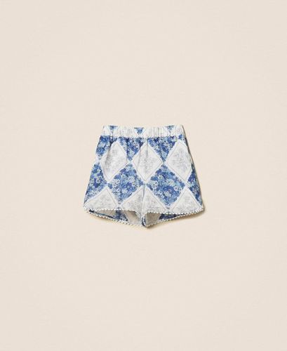 Ramie shorts with floral print