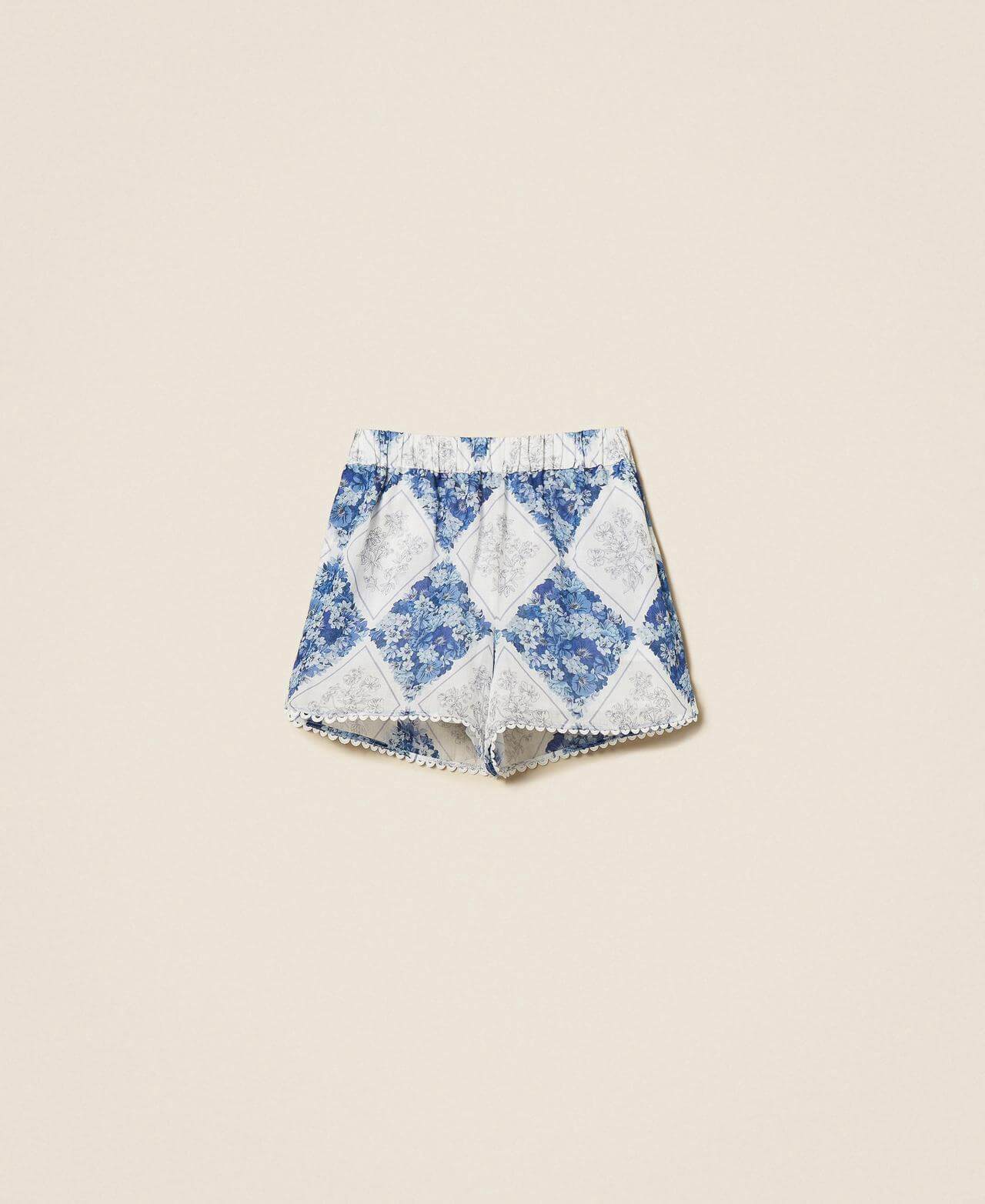 Ramie shorts with floral print