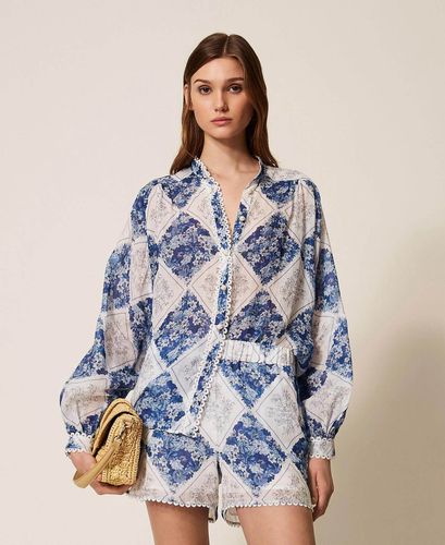 Ramie shorts with floral print