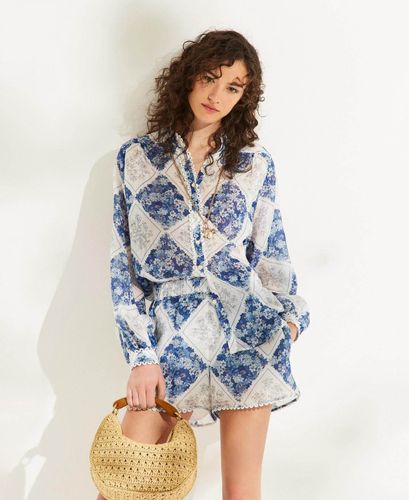 Ramie shorts with floral print