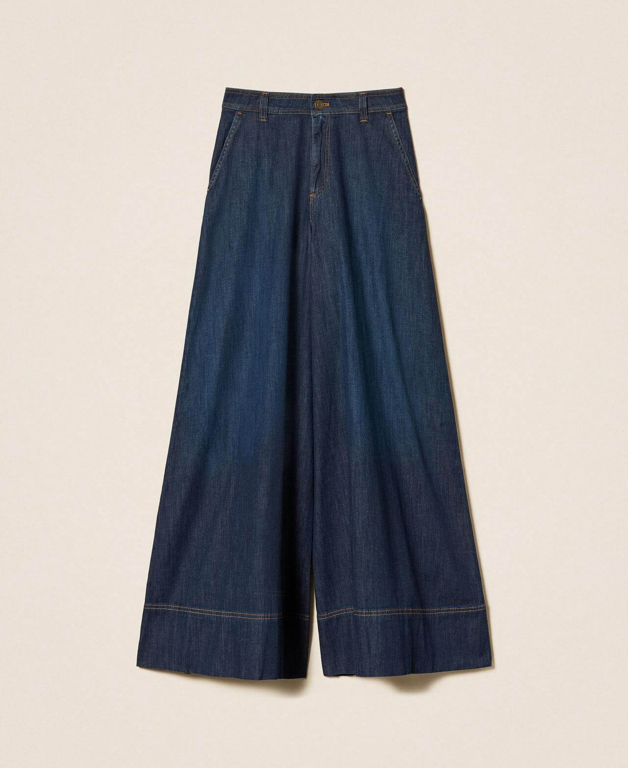 Palazzo jeans with stitching
