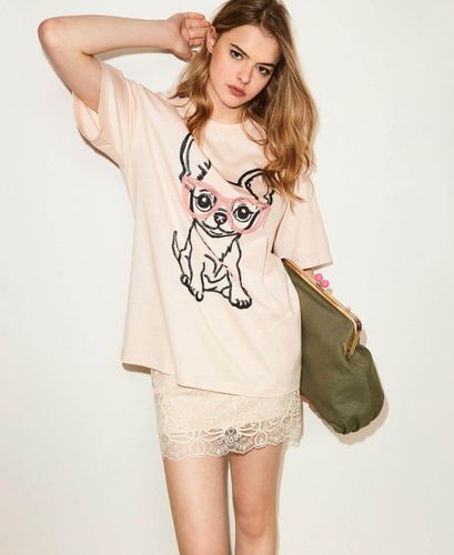 MYFO oversize T-shirt with print and embroidery