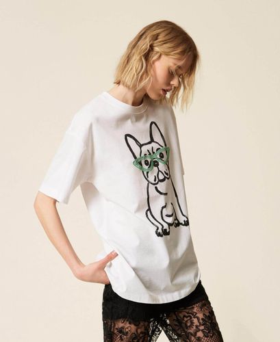 MYFO oversize T-shirt with print and embroidery