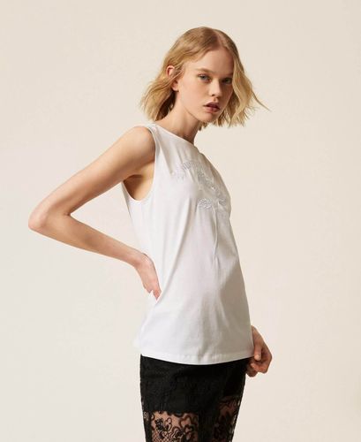 MYFO top with rose embroidery