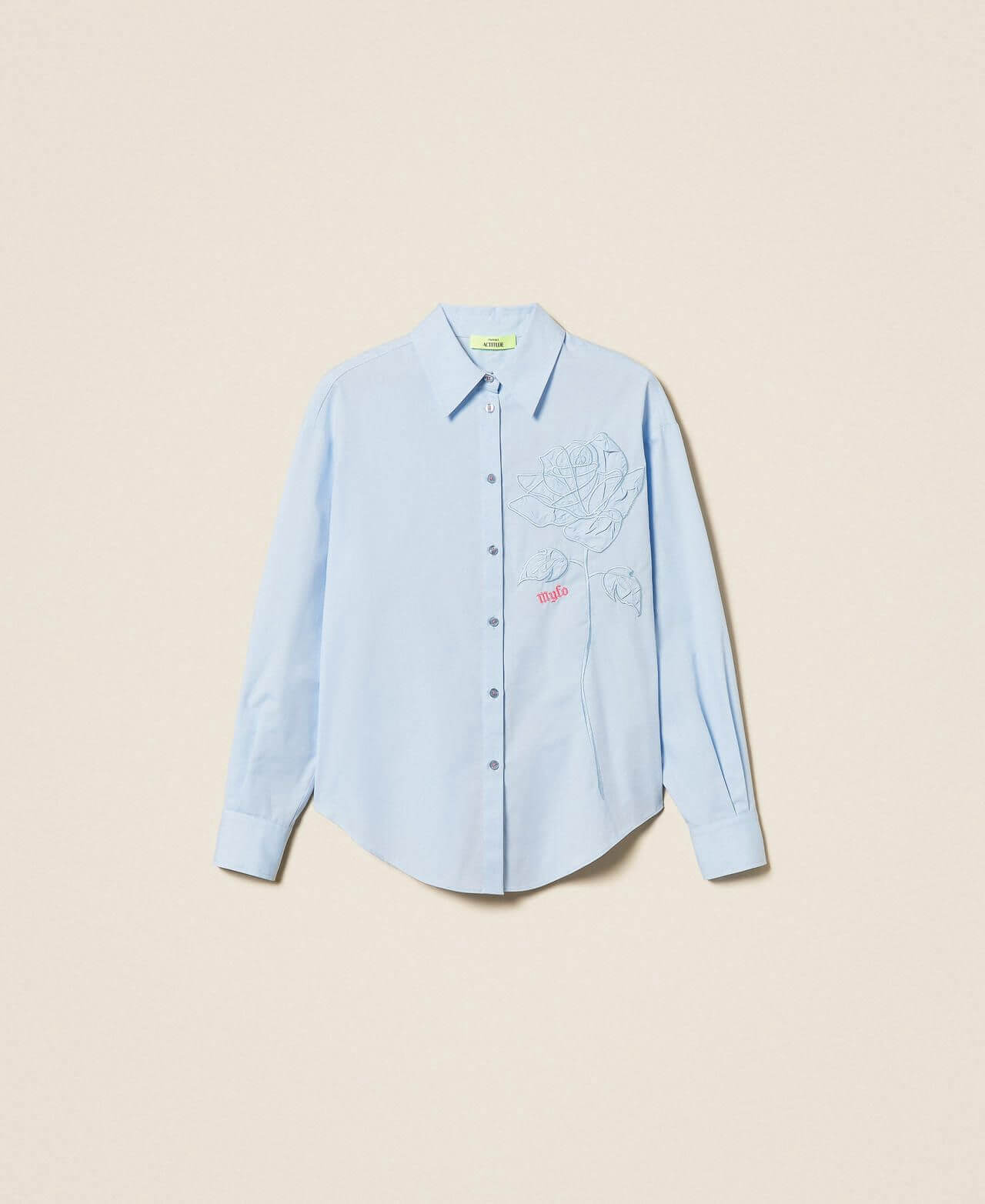 MYFO shirt with embroidered rose