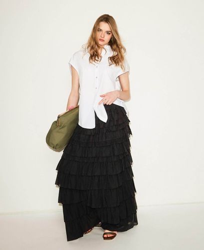 Long MYFO muslin skirt with flounces