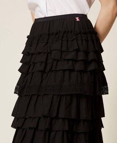 Long MYFO muslin skirt with flounces
