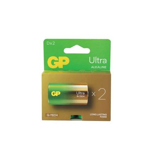 סוללה D אולטרה אלקליין GP LR20 - זוג