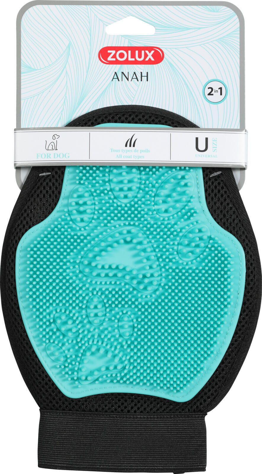 זולוקס כפפת טיפוח דו-צדדית  ANAH GROOMING GLOVE 2 IN 1