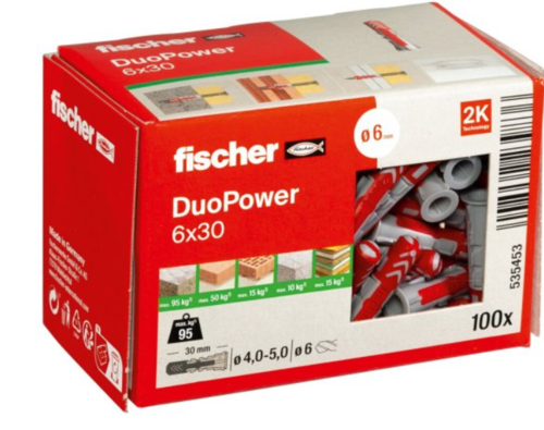 דיבל 6 אורך 30 מיתד DUOPOWER - מארז 100 יחידות