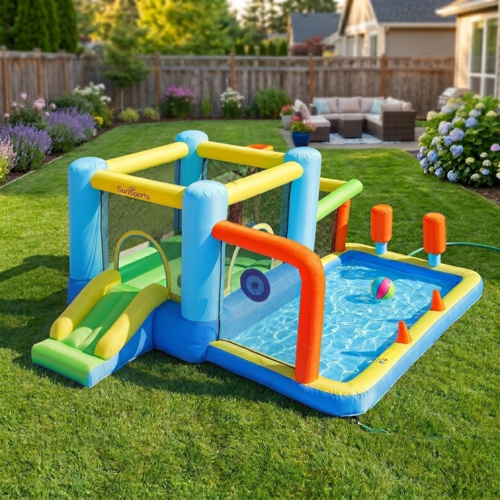 מתקן קפיצה מתנפח עם מגלשה ספורט Doctor Dolphin דגם 92093T